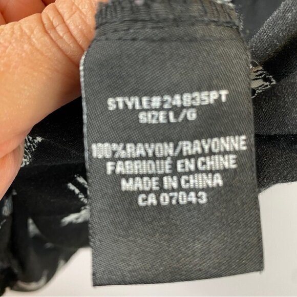 Mandee Casual Novelty Tiger Printed Roll Tab Sleeve Blouse Large Black - Picture 7 of 8